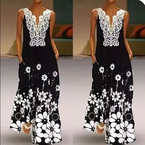 Women BOHO Summer Dress Black